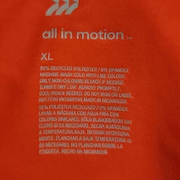 All In Motion  Performance Orange T-shirt XL - Picture 4 of 4